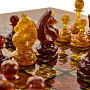 Шахматный стол с янтарными фигурами 80х80 см, фотография 7. Интернет-магазин ЛАВКА ПОДАРКОВ