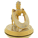 0016009 Златоуст Сувенир ПОДКОВА (с лошадью) инкрустация (685)