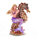 0023740 Традиции ФАБЕРЖЕ Сувенир-ШКАТУЛКА "РУСАЛКА на м.коньке" В14-02