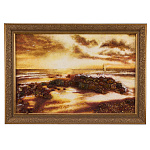 Картина янтарная "Морской пейзаж" 60х40 см