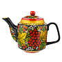 Чайник заварочный 0,7 л с росписью "Рябинка". Хохлома, фотография 5. Интернет-магазин ЛАВКА ПОДАРКОВ