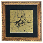 0058292-35*35см-БЛИЗНЕЦЫ  КАРТИНА сус.золото "ЗНАК ЗОДИАКА" BP3-NS blu/green (золото желтое)