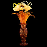 0060805-НП КОМПОЗИЦИЯ "ЦВЕТЫ В ВАЗЕ" выс.40см  Янтарь,