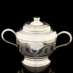 1657-318,3  Серебро 875* САХАРНИЦА гравировка, чернение серебра в П/У 318,3