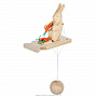Богородская деревянная игрушка "Кролик с морковкой", фотография 3. Интернет-магазин ЛАВКА ПОДАРКОВ