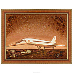 Картина янтарная "Самолет" 30х40 см