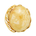 0068244/11,37г Серебро 925* КОЛЬЦО р18,5 вст.Янтарь/позолота