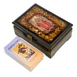 Шкатулка янтарная с картами Таро