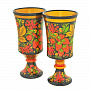 Набор бокалов для шампанского "Вечерний". Хохлома, фотография 1. Интернет-магазин ЛАВКА ПОДАРКОВ