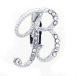 0071328/ДББКВС516893 Бижутерия БРОШЬ БУКВА"В" серебристая