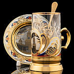 Чайный набор с подстаканником "Спасская башня" Златоуст