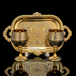 0078442 Златоуст Коньячный набор на 2 персоны,подносик