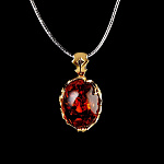 823136/3,00г сред. вес  Серебро 925* ПОДВЕСКА  вст.Янтарь р/п