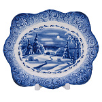 Тарелка декоративная "Зимний пейзаж". Гжель