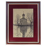 Картина "Покров на Нерли в весенний разлив" 52х42 см