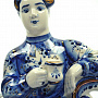 Чайник "Купец" в золоте Гжель, фотография 5. Интернет-магазин ЛАВКА ПОДАРКОВ