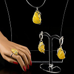 0025516 Серебро 925 КОМПЛЕКТ серьги7,59; кольцо5,20; подвеска3,92