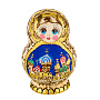 Матрешка с выжиганием "Храм Василия Блаженного" 10 мест, фотография 2. Интернет-магазин ЛАВКА ПОДАРКОВ