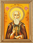 Картина-икона янтарная "Сергий Радонежский"