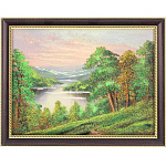 0050871/1933 Нат.камень КАРТИНА "Вид издалека" багет№4 30*40см 31095 