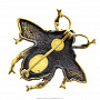 Брошь из латуни с янтарной вставкой "Пчелка", фотография 3. Интернет-магазин ЛАВКА ПОДАРКОВ