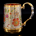 0032849/ФР Златоуст КРУЖКА ПИВНАЯ С ОРНАМЕНТОМ, серебрение-позолота, в П/У