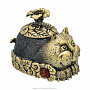 Статуэтка с янтарем "Кот в цветах", фотография 1. Интернет-магазин ЛАВКА ПОДАРКОВ