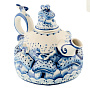 Чайник "Деревенька". Гжель, фотография 3. Интернет-магазин ЛАВКА ПОДАРКОВ