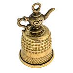 202594 Сувенир НАПЕРСТОК  ЧАЙНИК,желт,1,8*1,5см 