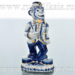 /зол-скульптура Гжель СКУЛЬПТУРА "ОБЕЗЬЯНА" в золоте (СТС)