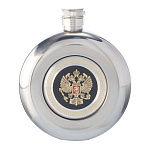 АРХИВ0011964/кругл-Б  Сувенир ФЛЯГА С СИМВОЛИКОЙ круглая большая (металл) 