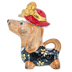 202337 Гжель Чайник"ТАКСА девочка" коллекционный,в цвете