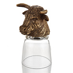 0065270 Сувенир СТОПКА-ПЕРЕВЕРТЫШ "БЫК" (стекло, металл)