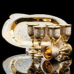 0055991/4800 Златоуст НАБОР(Лоток ср, 6 рюмок малых) NAW-4800