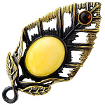 0058477/2189.4 Брошь Лист Папоротника (белый)