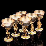 14987/2.4.0083-88 Серебро 925° НАБОР Рюмок "ЭПОС" в позолоте 428,91