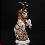 -1л Фарфор ШТОФ "КОЗЕЛ" цветной с зол. в комплекте (5017)