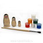 0012829-3места игрушка НАБОР для ТВОРЧЕСТВА"РАСПИШИ МАТРЕШКУ"