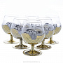 Набор из 6 бокалов для бренди "Золотая сетка. Цветы", фотография 1. Интернет-магазин ЛАВКА ПОДАРКОВ