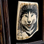 Панно из кости "Собака Хаски" 21,5 х 16,5 см, фотография 2. Интернет-магазин ЛАВКА ПОДАРКОВ