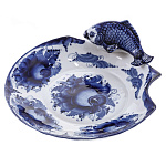 0074734 Гжель Тарелка "РЫБА"