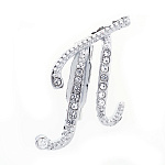 0071325/ДББКПС516885 Бижутерия БРОШЬ БУКВА"П" серебристая