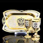 0055155 Златоуст питейный Набор (Лоток ср.3 рюмки малые) NAW-6068