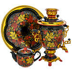 0074488 Самовар электрический "РЯБИНА" 3 л кругл с белым