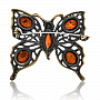 Брошь с янтарем "Бабочка Фея", фотография 1. Интернет-магазин ЛАВКА ПОДАРКОВ