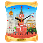 0035026-ок.11*12см Сувенир ЧАСЫ настольные "МОСКВА" в ассортименте полистоун 