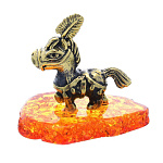 0045937/1506 Сувенир Лошадь Пони с пером Сувенир (коньячный)