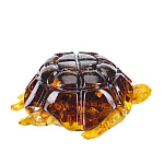 0080374 ШКАТУЛКА янтарная "Черепаха" 14*11*5см