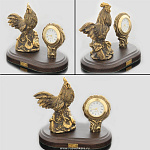 0139175/часы Бронза Скульптура "Петух" 