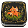 Лаковая миниатюра шкатулка "Парочка" Палех, фотография 3. Интернет-магазин ЛАВКА ПОДАРКОВ